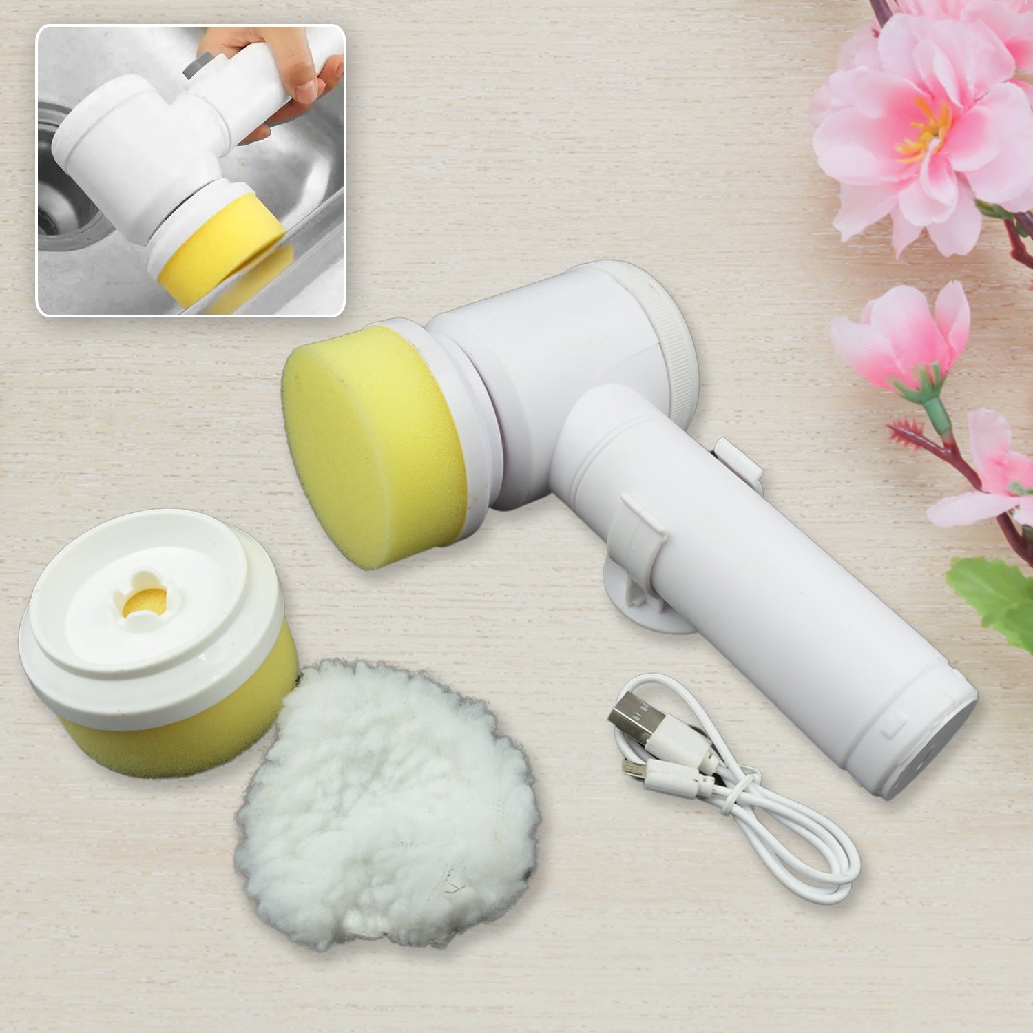 6264 Multifunctional Magic Brush, Portable Electric Cleaning Brush with 2 Replaceable Brush Heads, Handheld Power Spinning Scrub Brush, Shower Cleaner Brush for Kitchen, Sink, Wall, Window, Toilet, Bathroom (5 In 1) 6264 Multifunctional Magic Brush, Portable Electric Cleaning Brush with 2 Replaceable Brush Heads, Handheld Power Spinning Scrub Brush, Shower Cleaner Brush for Kitchen, Sink, Wall, Window, Toilet, Bathroom (5 In 1)
